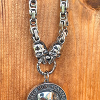 Stainless Steel Skull Pendant Necklace — Memento Mori | Carpe Diem