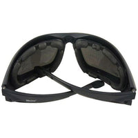 Biker  Goggles Sunglasses Padded Frame With 4pair Lenses 