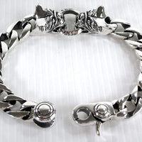 Sterling Silver Motorcycle Bulldog  Bracelet