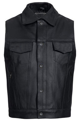 Ādas Moto Veste - Ar Kniedēm, rāvējslēdzēju